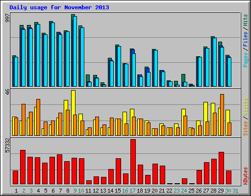 Daily usage for November 2013