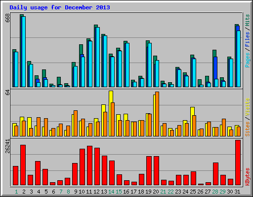 Daily usage for December 2013