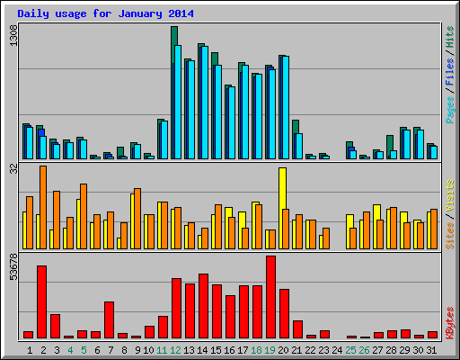 Daily usage for January 2014