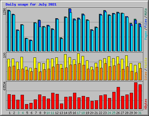 Daily usage for July 2021