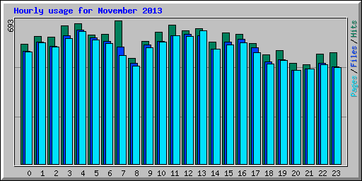 Hourly usage for November 2013