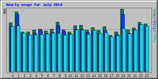 Hourly usage for July 2014