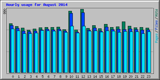 Hourly usage for August 2014