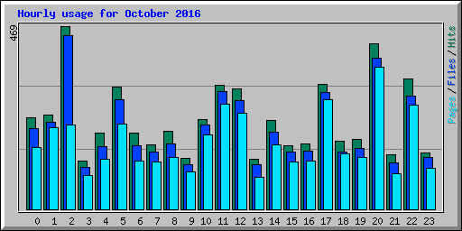 Hourly usage for October 2016