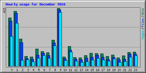 Hourly usage for December 2016