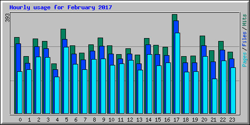 Hourly usage for February 2017