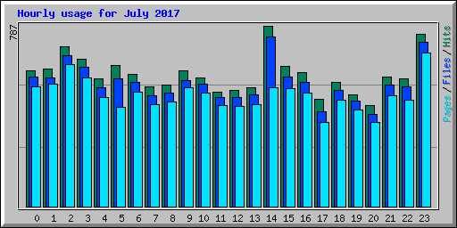 Hourly usage for July 2017