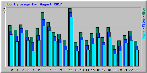Hourly usage for August 2017