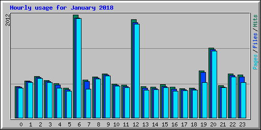 Hourly usage for January 2018