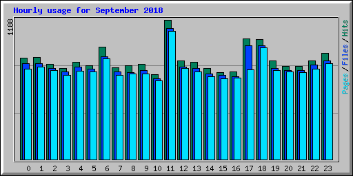 Hourly usage for September 2018