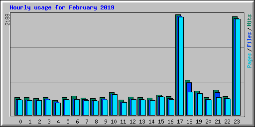 Hourly usage for February 2019