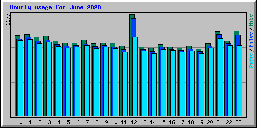 Hourly usage for June 2020