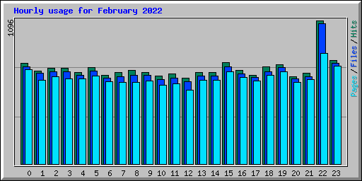 Hourly usage for February 2022