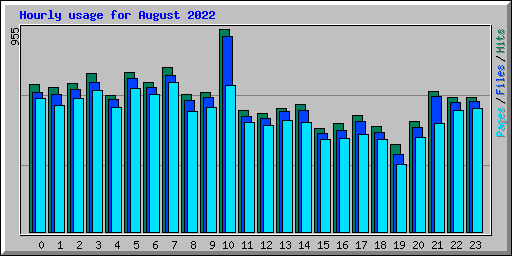 Hourly usage for August 2022