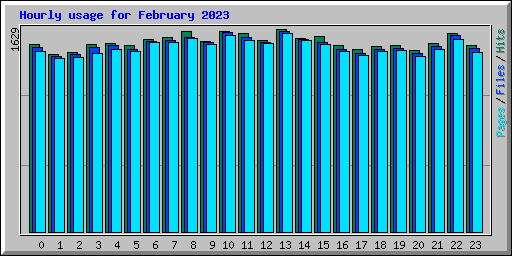 Hourly usage for February 2023