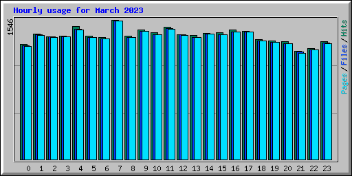 Hourly usage for March 2023