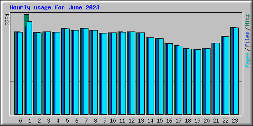 Hourly usage for June 2023